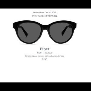 Warby Parker Piper Black Prescription Sunglasses